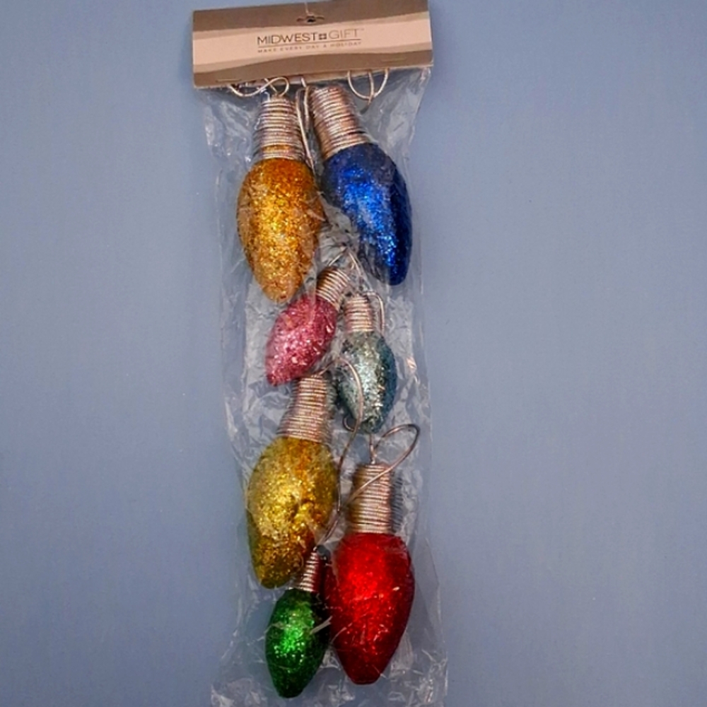 Christmas Glitter Bulbs Garland  3.5ft length Midwest Gift by Ganz MX189412